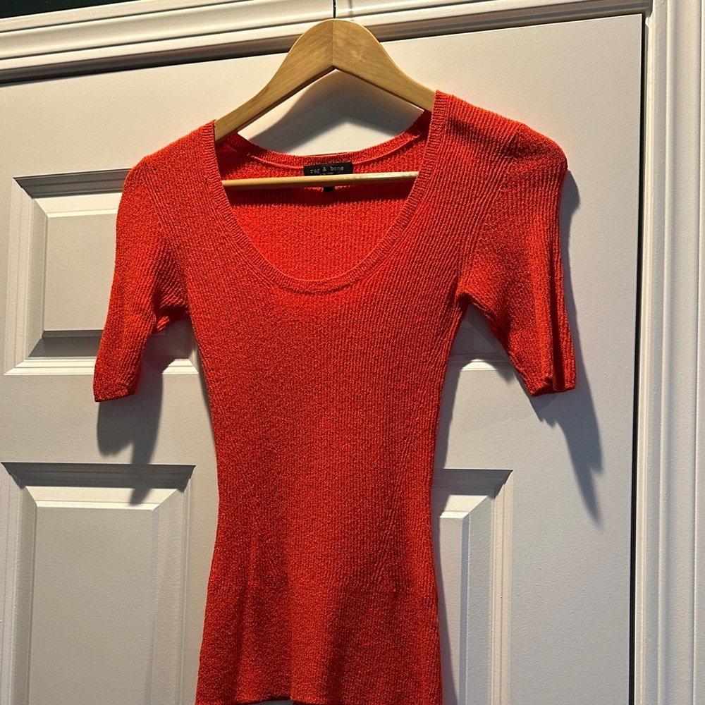 Rag & Bone Bright Orange Knit Top Size XS - Picture 4 of 4